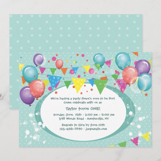 Leuke tijden vieren Uitnodiging (Voorkant / Achterkant)