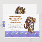 Leuke Tijger Baby shower Kaart (Voorkant / Achterkant)