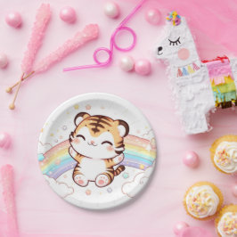 Leuke Tijger Baby shower Papieren Bordje