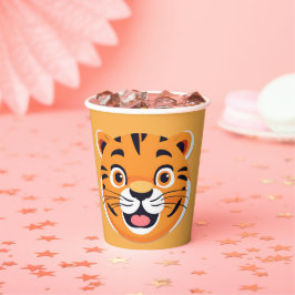 Leuke tijger Gezicht safari Wild oerwoud Verjaarda Papieren Bekers