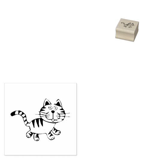 Leuke Tijger Kitten Rubber Stamp Rubberstempel (Gestempeld)