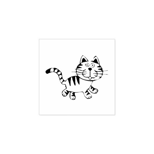 Leuke Tijger Kitten Rubber Stamp Rubberstempel (Afrduk)