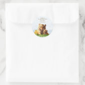 Leuke Tijger Moeder Baby shower Bloemen Waterverf Ronde Sticker (Tas)