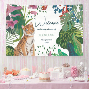 Leuke Tijger Oerwoud Mama om Baby shower te zijn Spandoek