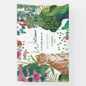 Leuke Tijger Oerwoud Mama om Baby shower te zijn Spandoek (Verticaal)