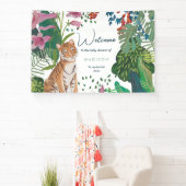 Leuke Tijger Oerwoud Mama om Baby shower te zijn Spandoek (Insitu)