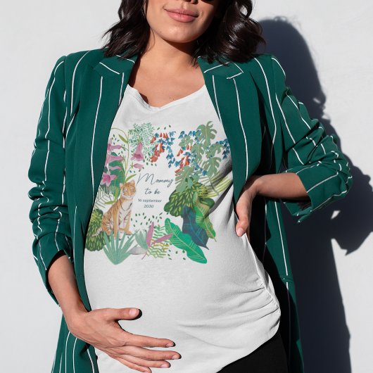 Leuke Tijger Oerwoud Mama om Baby shower te zijn T-shirt