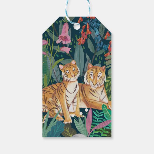 Leuke Tijger Oerwoud Nieuwe Babydouche Cadeaulabel (Achterkant)