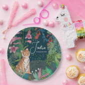 Leuke Tijger Oerwoud Nieuwe Babydouche Papieren Bordje (Feest)