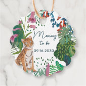 Leuke Tijger Safari Mama om Baby shower te zijn Bedankjes Labels (Voorkant)