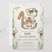 Leuke Tijger Safari Wild Een 1e Verjaardag Kaart (Voorkant)