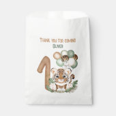 Leuke Tijger Safari Wild Een Jongen 1e Verjaardags Bedankzakje (Voorkant)