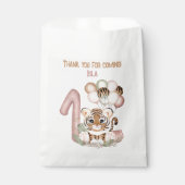 Leuke Tijger Safari Wild Een Meisje 1e Verjaardags Bedankzakje (Voorkant)