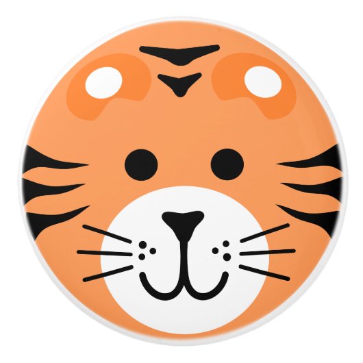 Leuke Tijger Wild Een Oerwoud Safari Dierlijke Car Keramische Knop (Voorkant)