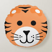 Leuke Tijger Wild Een Oerwoud Safari Dierlijke Car Rond Kussen (Voorkant)