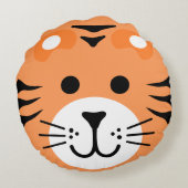 Leuke Tijger Wild Een Oerwoud Safari Dierlijke Car Rond Kussen (Achterkant)