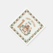 Leuke Tijger Wild One Boy 1e Verjaardag Servet (Hoek)