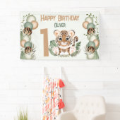 Leuke Tijger Wild One Boy 1e Verjaardag Spandoek (Insitu)