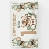 Leuke Tijger Wild One Boy 1e Verjaardag Spandoek (Verticaal)