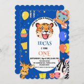 Leuke tijger Zebra Hippo safari dierentuin Wild Bi Kaart (Voorkant / Achterkant)