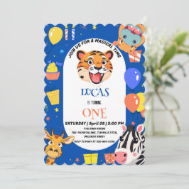 Leuke tijger Zebra Hippo safari dierentuin Wild Bi Kaart