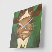 leuke titel van het koeienschilderen Giz een smaak Vierkante Klok (Hoek)