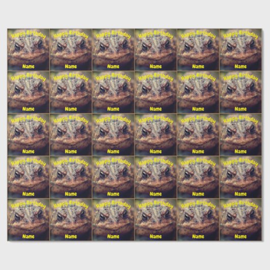 Leuke Toad Frog Gezicht Verjaardag Gepersonaliseer Cadeaupapier (Vlak)