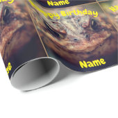 Leuke Toad Frog Gezicht Verjaardag Gepersonaliseer Cadeaupapier (Rol Hoek)
