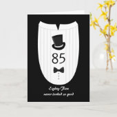 Leuke Top Hat Formal 85th Birthday Wenskaart Kaart (Gele Bloem)