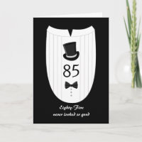 Leuke Top Hat Formal 85th Birthday Wenskaart
