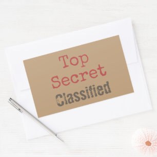 Leuke topgeheime cadeaustickers  rechthoekige sticker
