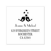 Leuke Tortelduifjes aangepaste bruiloft selfinking Zelfinktende Stempel (Design)