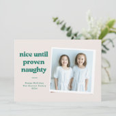 Leuke tot ondeugende fotokaart - groen feestdagenkaart (Staand voorkant)