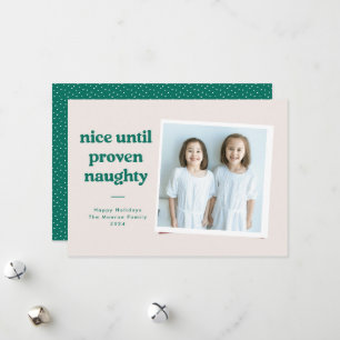 Leuke tot ondeugende fotokaart - groen feestdagenkaart