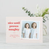 Leuke tot ondeugende fotokaart - rood feestdagenkaart (Staand voorkant)