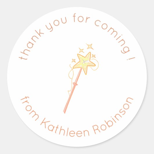 Leuke toverstaf dank u ronde sticker (Voorkant)