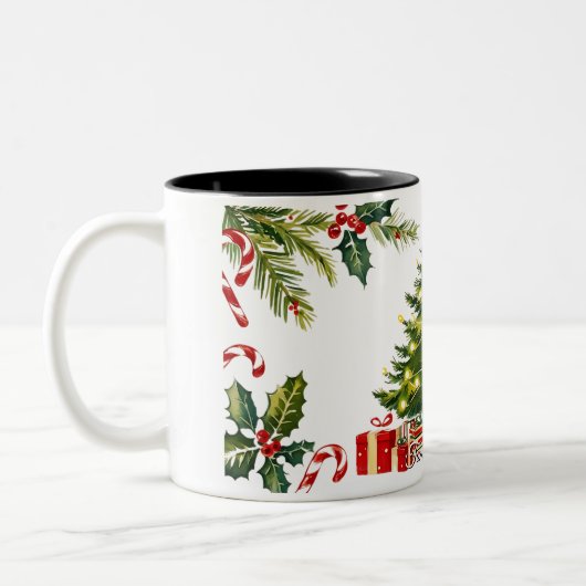 Leuke traditionele kerst tweekleurige koffiemok (Links)