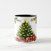 Leuke traditionele kerst tweekleurige koffiemok (Center)