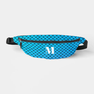 Leuke trendy blauwe zee zeemeermin schubben witte heuptasje