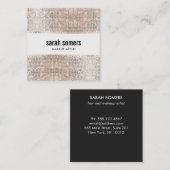 Leuke Trendy Faux Zilveren Sequin Beauty Salon Squ Vierkante Visitekaartje (Voorkant / Achterkant)