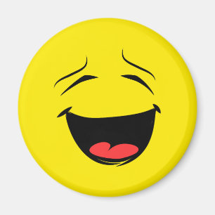 Leuke Trendy Gele Emoticon Gelukkig Gezicht Emoji Magneet
