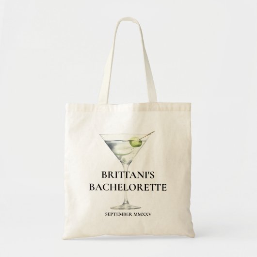 Leuke Trendy Martini Bruidsmeisje Bachelorette Tote Bag (Voorkant)