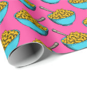Leuke trendy roze macaroni en kaas inpakpapier (Rol Hoek)