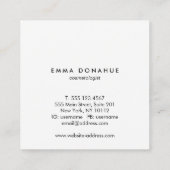 Leuke Trendy Sequin en Gouden Strepen Zwart Vierka Vierkante Visitekaartje (Achterkant)