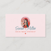 Leuke & trendy Social Media Girly Fotolijsten Visitekaartje (Voorkant)