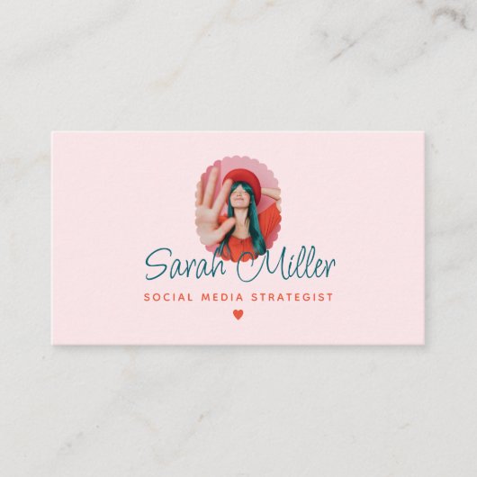 Leuke & trendy Social Media Girly Fotolijsten Visitekaartje (Voorkant)