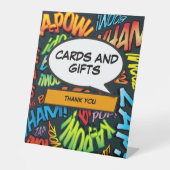 Leuke trendy stripboek Kaarten en geschenken Reclamebord Met Voetstuk (Voorkant)