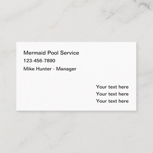 Leuke trendy zwembadservice visitekaartje (Achterkant)
