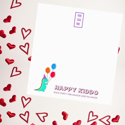 Leuke Trex met Party Pet en Balloons Party Planner Notitieblok