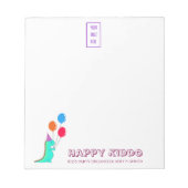 Leuke Trex met Party Pet en Balloons Party Planner Notitieblok (Voorkant)